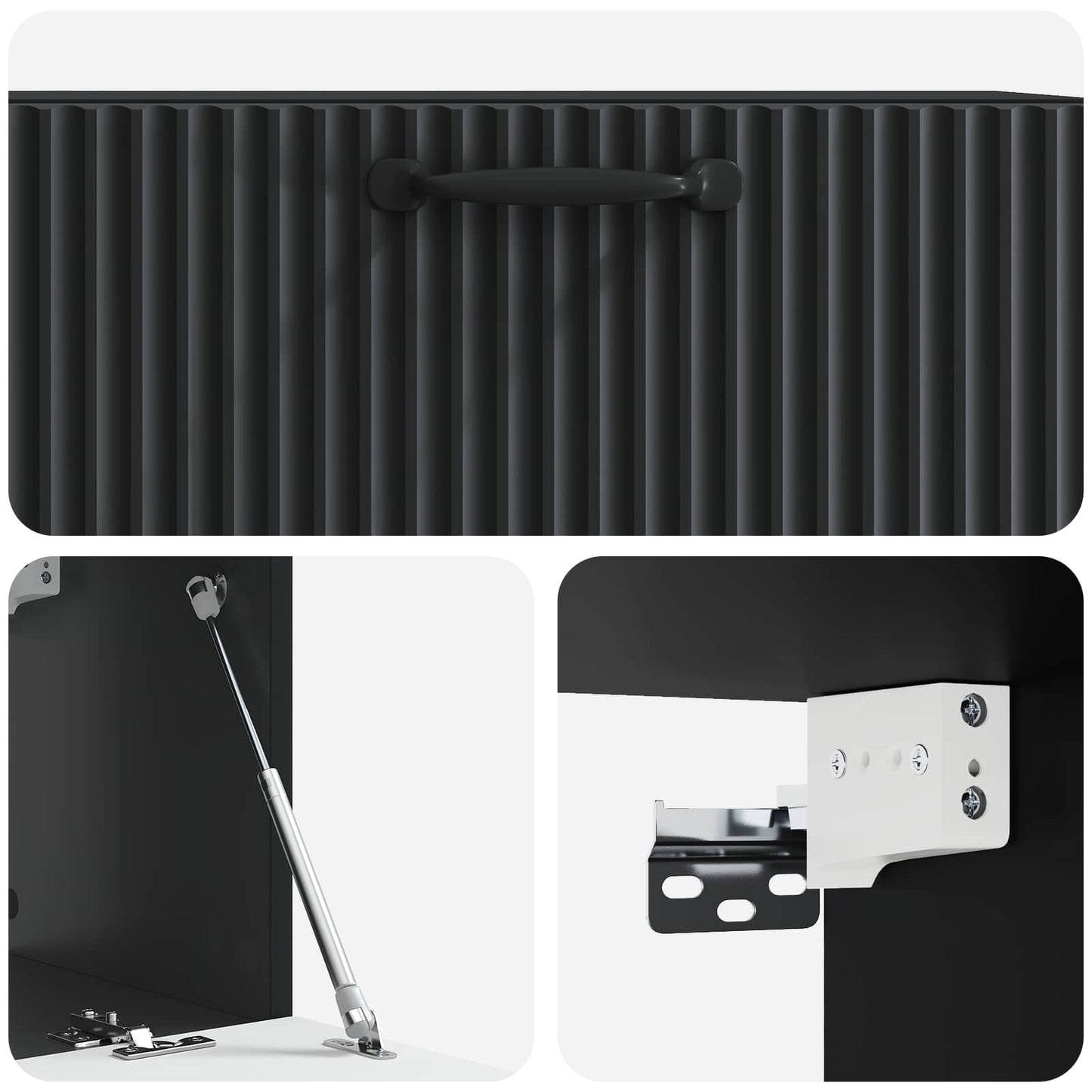 Nástěnná Tv Skříň Černá 78,5 X 31 X 30 Cm Kompozitní Dřevo