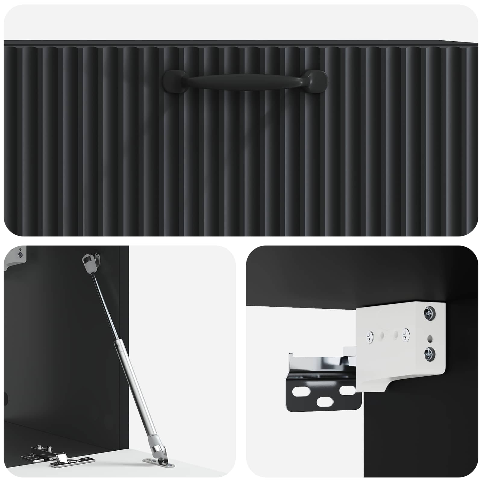 Nástěnná Tv Skříň Černá 78,5 X 31 X 30 Cm Kompozitní Dřevo