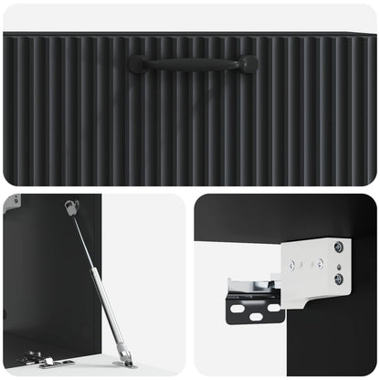 Nástěnná Tv Skříň Černá 78,5 X 31 X 30 Cm Kompozitní Dřevo