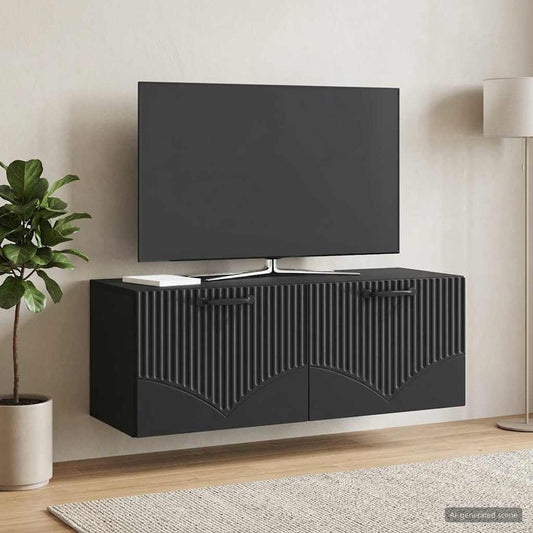 Nástěnná Tv Skříň Černá 78,5 X 31 X 30 Cm Kompozitní Dřevo