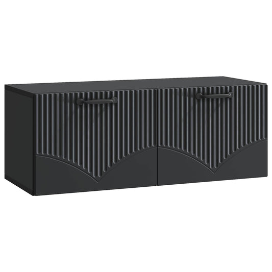 Nástěnná Tv Skříň Černá 78,5 X 31 X 30 Cm Kompozitní Dřevo