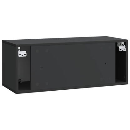 Nástěnná Tv Skříň Černá 78,5 X 31 X 30 Cm Kompozitní Dřevo