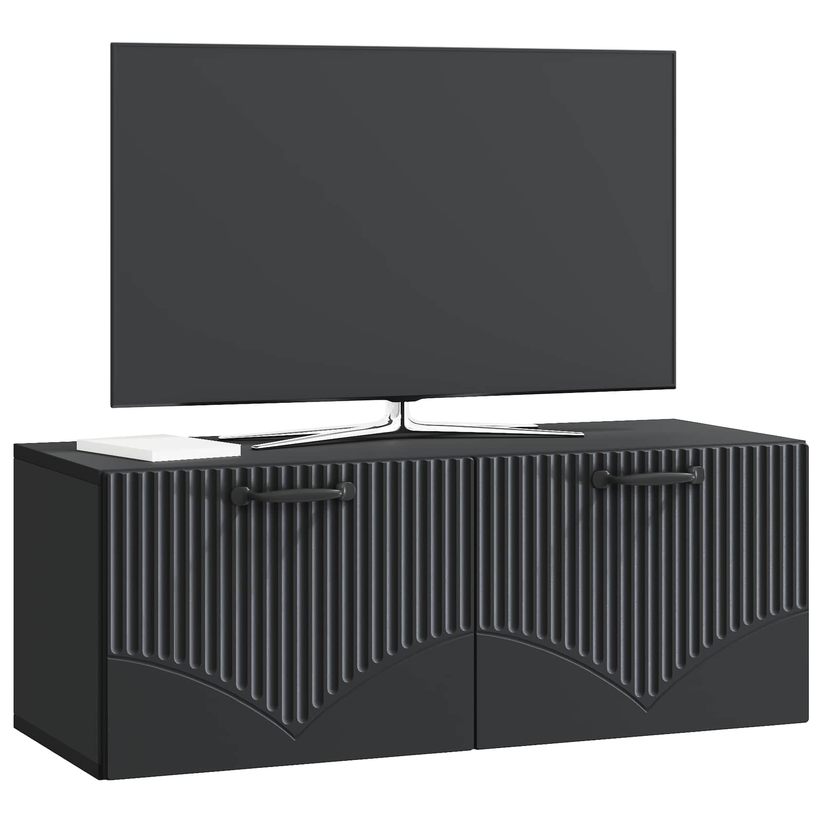 Nástěnná Tv Skříň Černá 78,5 X 31 X 30 Cm Kompozitní Dřevo
