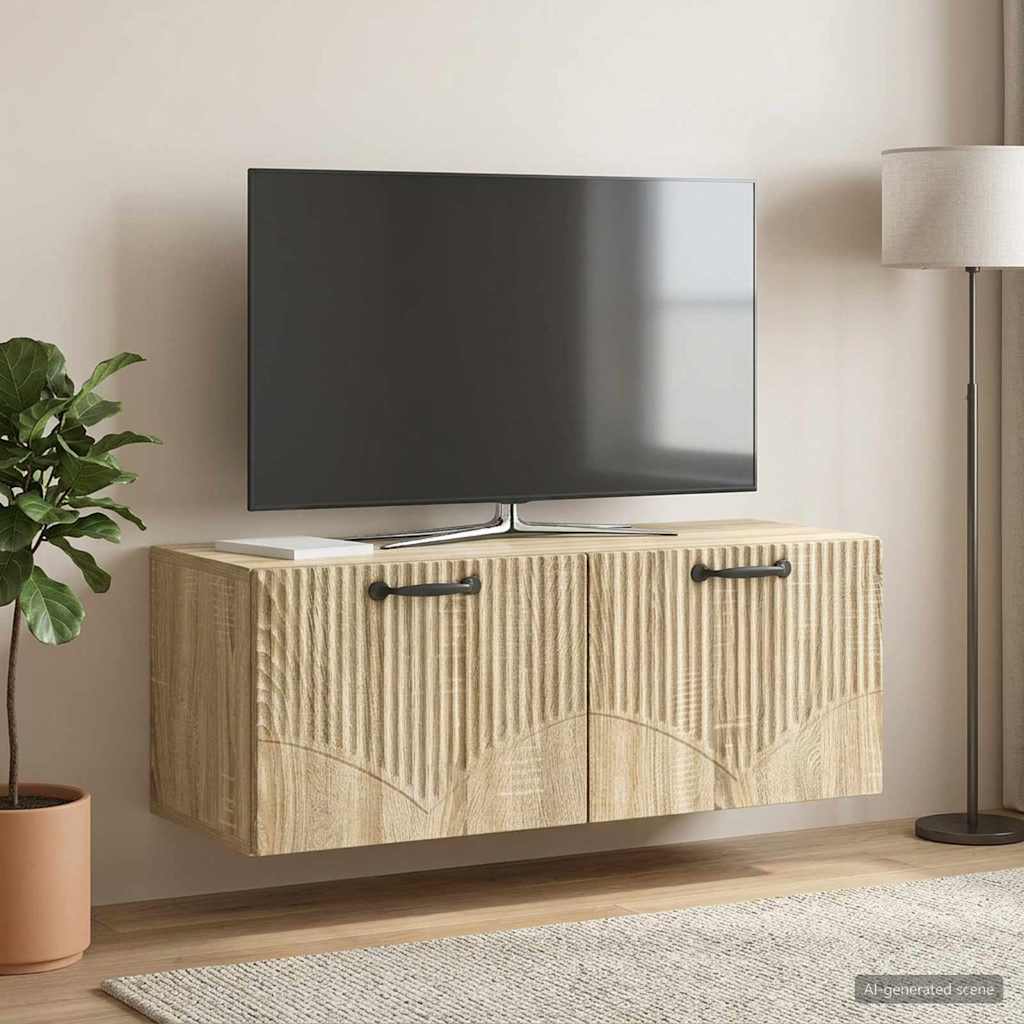 Nástěnná Tv Skříň Dub Sonoma 78,5 X 31 X 30 Cm Kompozitní Dřevo