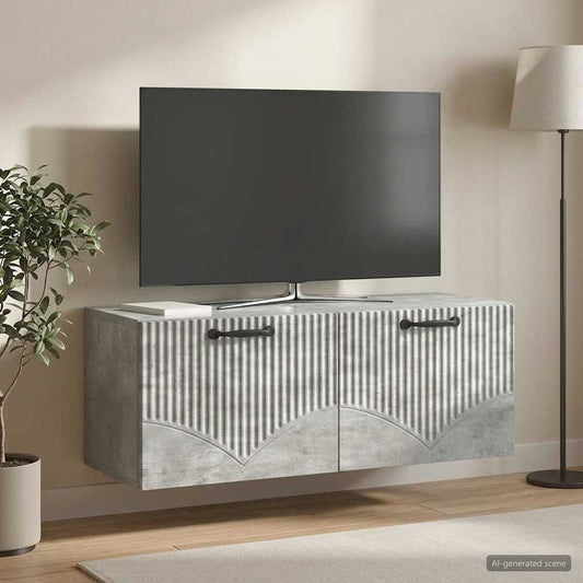 Nástěnná Tv Skříň Nástěnný Betonově Šedá 78,5 X 31 X 30 Cm