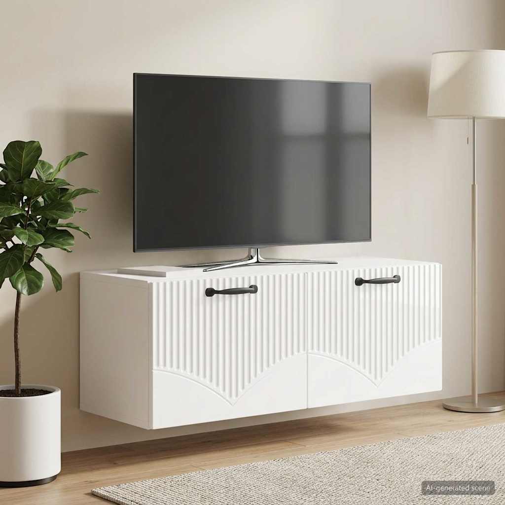 Nástěnná Tv Skříň Bílá S Vysokým Leskem 78,5 X 31 X 30 Cm