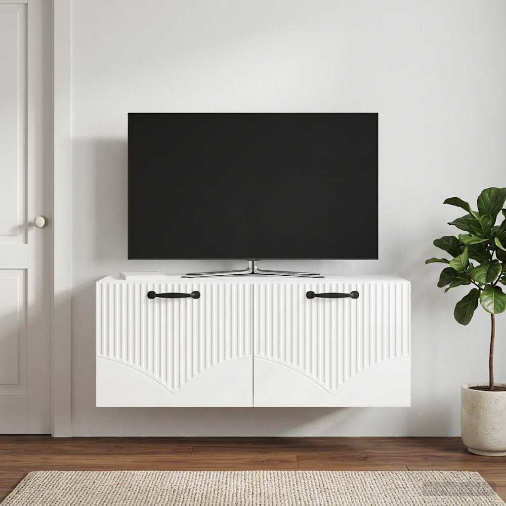 Nástěnná Tv Skříň Bílá S Vysokým Leskem 78,5 X 31 X 30 Cm