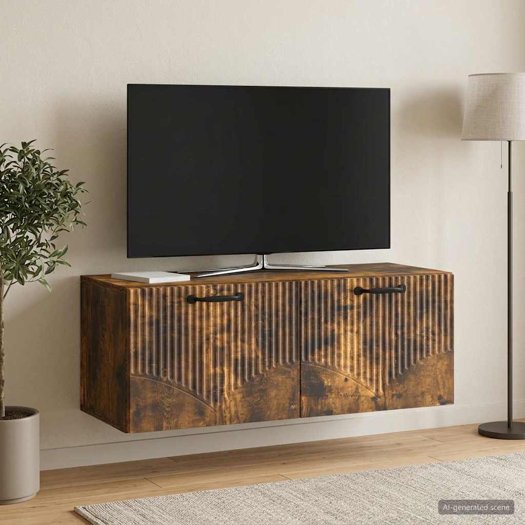 Nástěnná Tv Skříň Nástěnný Kouřový Dub 78,5 X 31 X 30 Cm