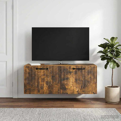 Nástěnná Tv Skříň Nástěnný Kouřový Dub 78,5 X 31 X 30 Cm