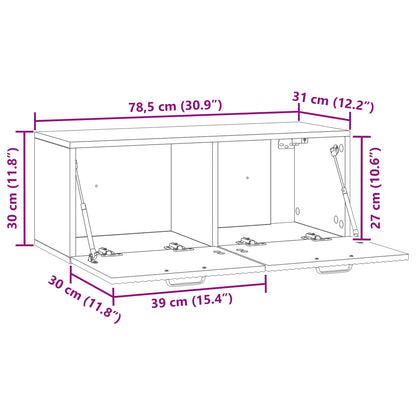 Nástěnná Tv Skříň 78,5 X 31 X 30 Cm Dub Artisan