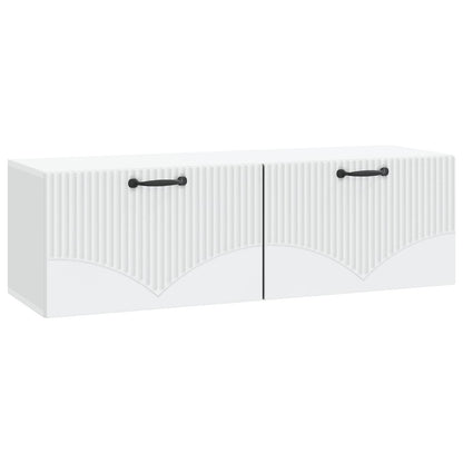 Nástěnná Tv Skříň Bílá 98 X 31 X 30 Cm Kompozitní Dřevo