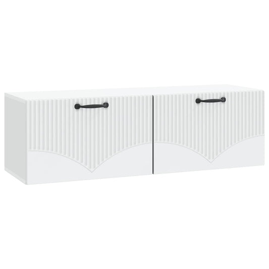 Nástěnná Tv Skříň Bílá 98 X 31 X 30 Cm Kompozitní Dřevo