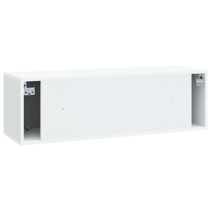 Nástěnná Tv Skříň Bílá 98 X 31 X 30 Cm Kompozitní Dřevo