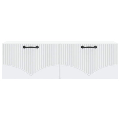 Nástěnná Tv Skříň Bílá 98 X 31 X 30 Cm Kompozitní Dřevo