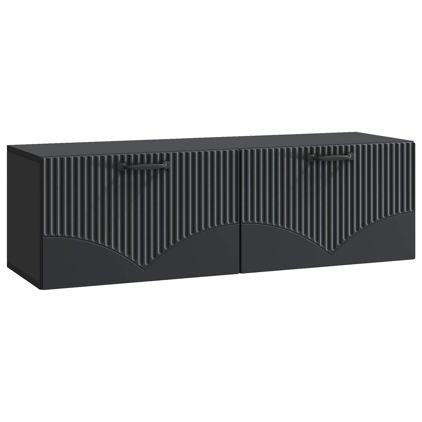 Nástěnná Tv Skříň Černá 98 X 31 X 30 Cm Kompozitní Dřevo