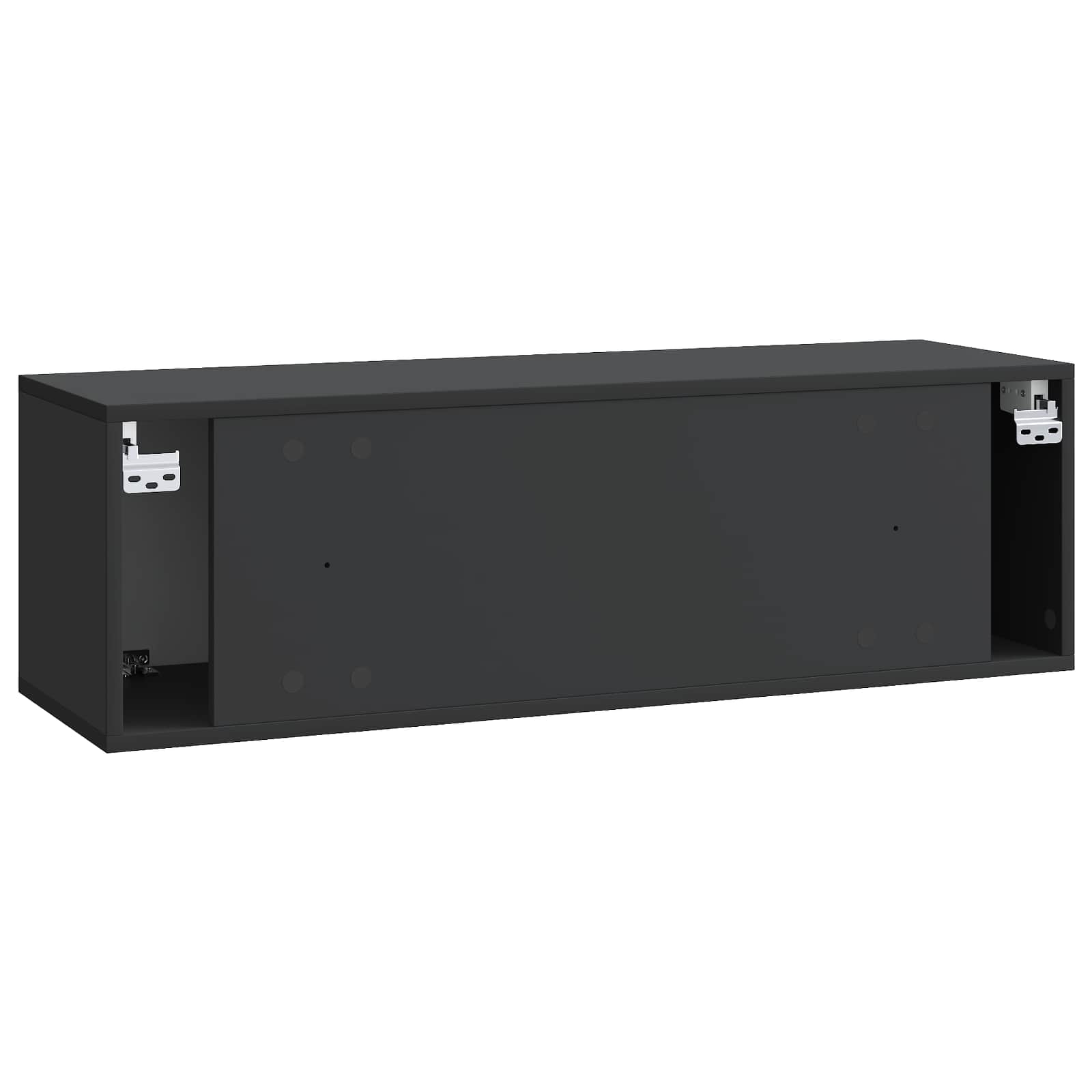 Nástěnná Tv Skříň Černá 98 X 31 X 30 Cm Kompozitní Dřevo