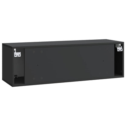 Nástěnná Tv Skříň Černá 98 X 31 X 30 Cm Kompozitní Dřevo