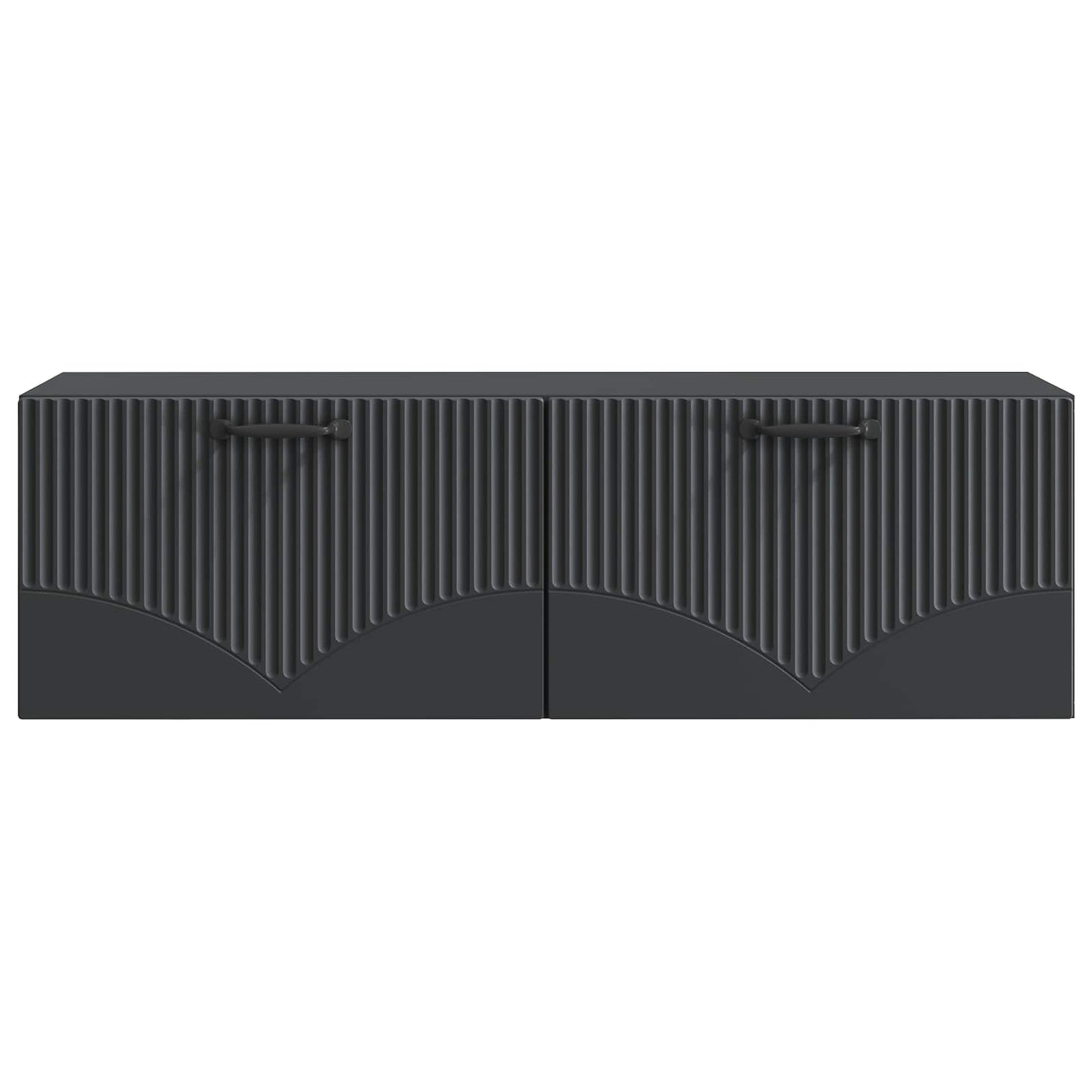 Nástěnná Tv Skříň Černá 98 X 31 X 30 Cm Kompozitní Dřevo