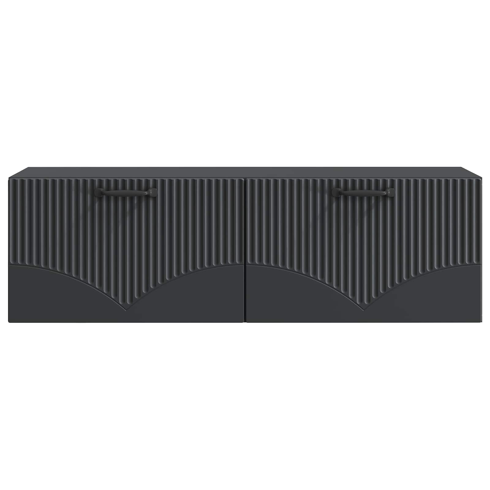Nástěnná Tv Skříň Černá 98 X 31 X 30 Cm Kompozitní Dřevo
