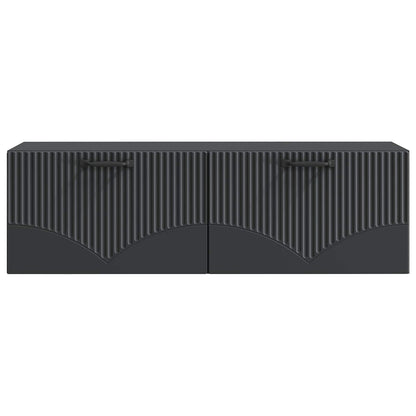Nástěnná Tv Skříň Černá 98 X 31 X 30 Cm Kompozitní Dřevo