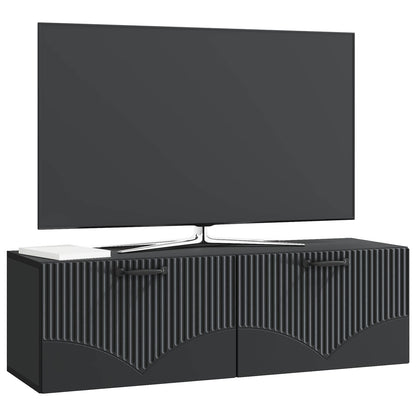 Nástěnná Tv Skříň Černá 98 X 31 X 30 Cm Kompozitní Dřevo