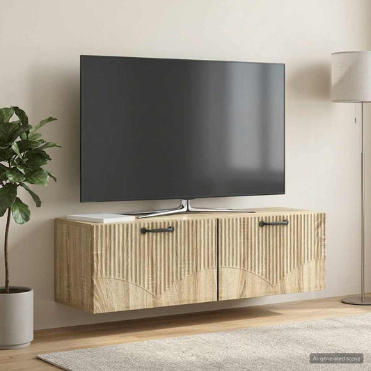 Nástěnná Tv Skříň Dub Sonoma 98 X 31 X 30 Cm Kompozitní Dřevo