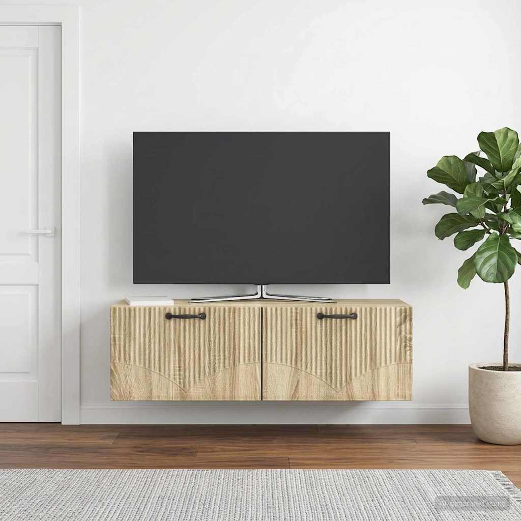 Nástěnná Tv Skříň Dub Sonoma 98 X 31 X 30 Cm Kompozitní Dřevo