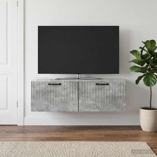Nástěnná Tv Skříň Nástěnný Betonově Šedá 98 X 31 X 30 Cm