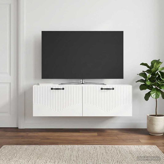 Nástěnná Tv Skříň Bílá S Vysokým Leskem 98 X 31 X 30 Cm