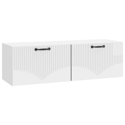 Nástěnná Tv Skříň Bílá S Vysokým Leskem 98 X 31 X 30 Cm