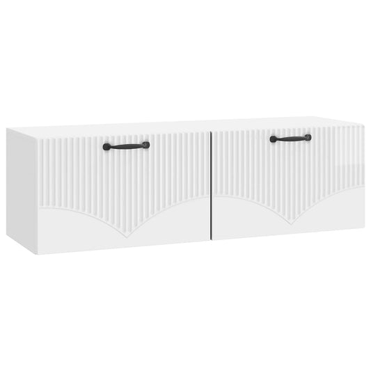 Nástěnná Tv Skříň Bílá S Vysokým Leskem 98 X 31 X 30 Cm
