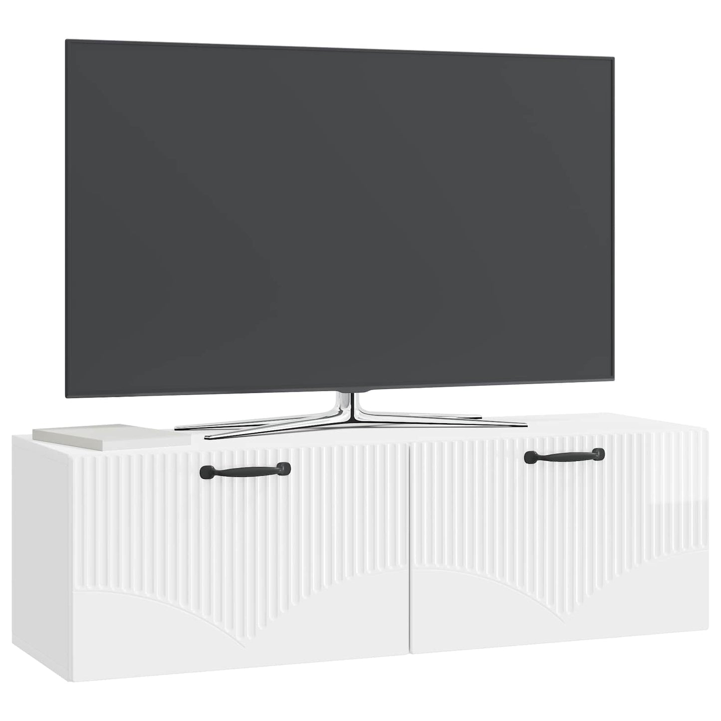 Nástěnná Tv Skříň Bílá S Vysokým Leskem 98 X 31 X 30 Cm
