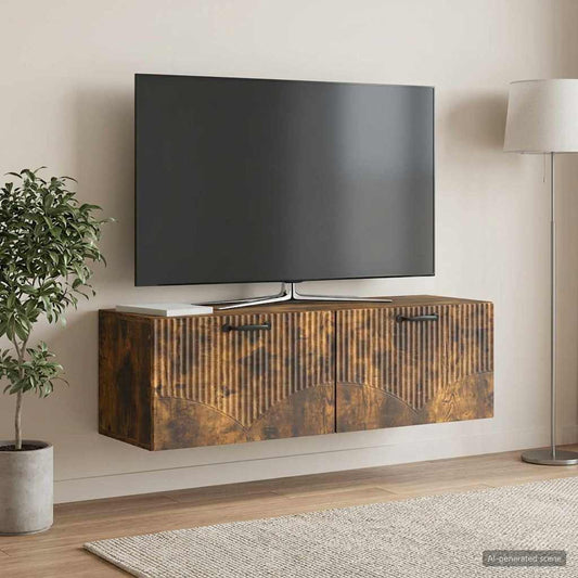 Nástěnná Tv Skříň Kouřový Dub 98 X 31 X 30 Cm Kompozitní Dřevo