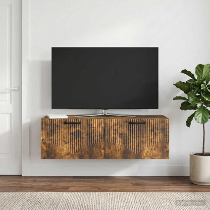 Nástěnná Tv Skříň Kouřový Dub 98 X 31 X 30 Cm Kompozitní Dřevo