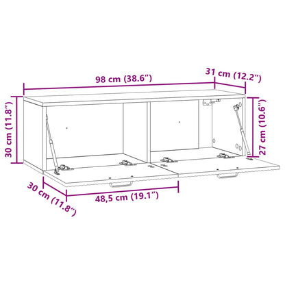 Nástěnná Tv Skříň Kouřový Dub 98 X 31 X 30 Cm Kompozitní Dřevo