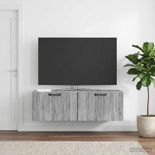 Nástěnná Tv Skříň Šedá Sonoma 98 X 31 X 30 Cm Kompozitní Dřevo