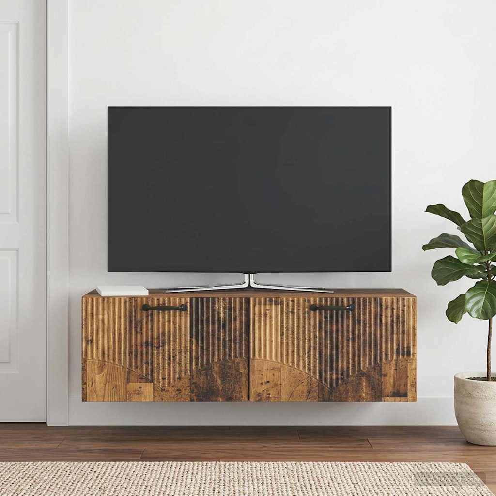 Nástěnná Tv Skříň Staré Dřevo 98 X 31 X 30 Cm Kompozitní Dřevo