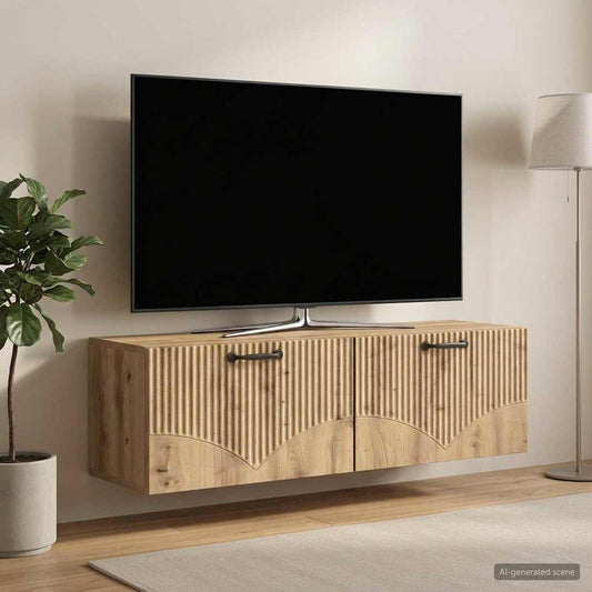 Nástěnná Tv Skříň 98 X 31 X 30 Cm Dub Artisan Kompozitní Dřevo