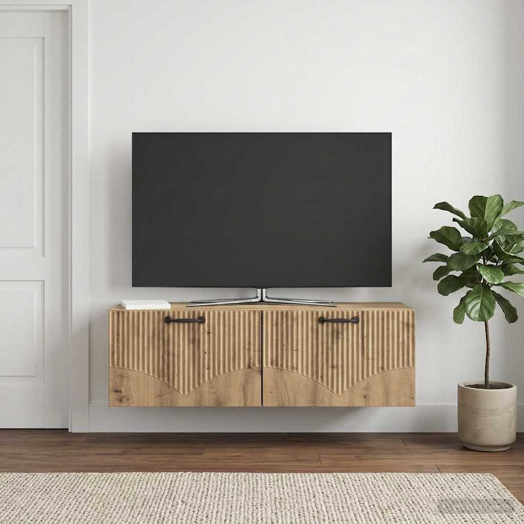 Nástěnná Tv Skříň 98 X 31 X 30 Cm Dub Artisan Kompozitní Dřevo