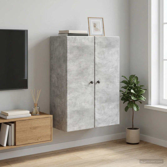 Nástěnná Skříň Betonově Šedá 66 X 34,5 X 90 Cm Kompozitní Dřevo