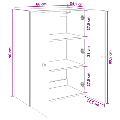 Nástěnná Skříň Staré Dřevo 66 X 34,5 X 90 Cm Kompozitní Dřevo