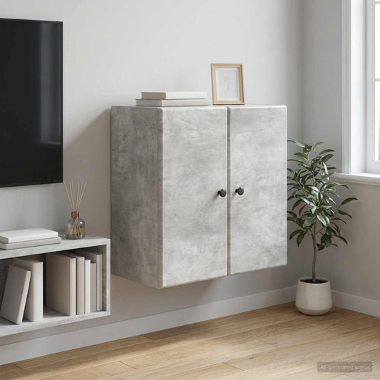 Nástěnná Skříň Betonově Šedá 59 X 31 X 60 Cm Kompozitní Dřevo