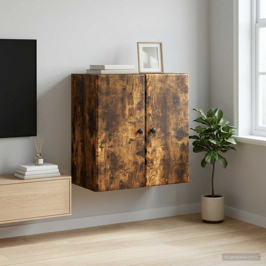 Nástěnná Skříň Kouřový Dub 59 X 31 X 60 Cm Kompozitní Dřevo