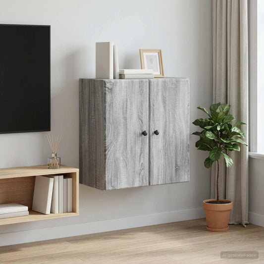 Nástěnná Skříň Šedý Sonoma 59 X 31 X 60 Cm Kompozitní Dřevo