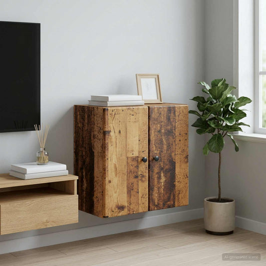 Nástěnná Skříň Staré Dřevo 59 X 31 X 60 Cm Kompozitní Dřevo