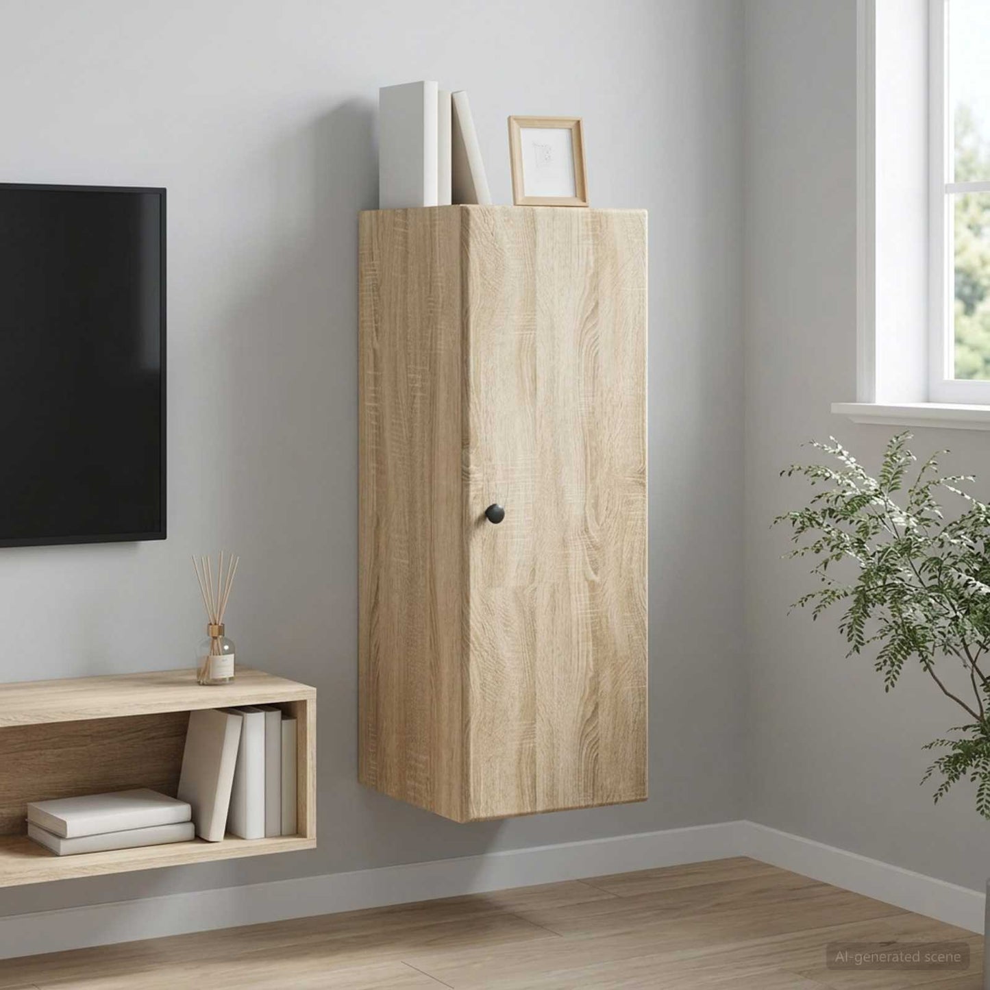 Nástěnná Skříň Dub Sonoma 33 X 34,5 X 90 Cm Kompozitní Dřevo
