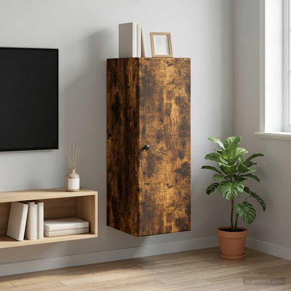 Nástěnná Skříň Kouřový Dub 33 X 34,5 X 90 Cm Kompozitní Dřevo