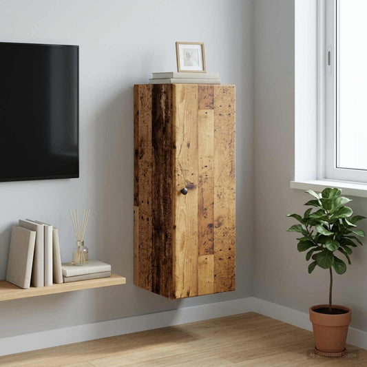 Nástěnná Skříň Staré Dřevo 33 X 34,5 X 90 Cm Kompozitní Dřevo