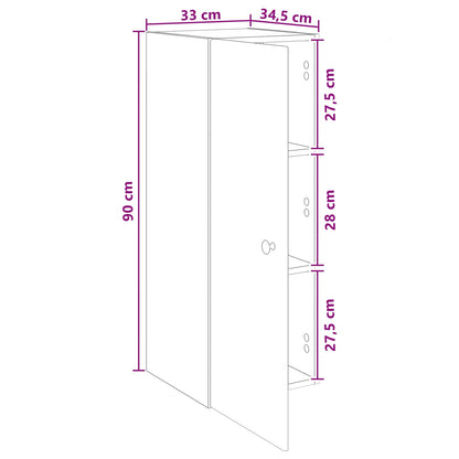 Nástěnná Skříň Staré Dřevo 33 X 34,5 X 90 Cm Kompozitní Dřevo