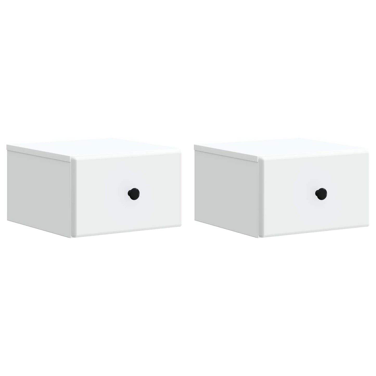 Nástěnný Noční Stolek Se Zásuvkou 2 Pcs Bílá 34,5 X 33 X 20 Cm